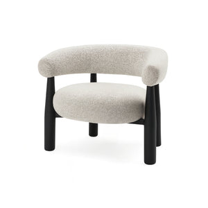 NOVA Black Frame Accent Chair GY-AC-2417 Beige Milan fabric - compact accent chair for adding personality to any room | Image 1 | InSTYLE Home & Rugs