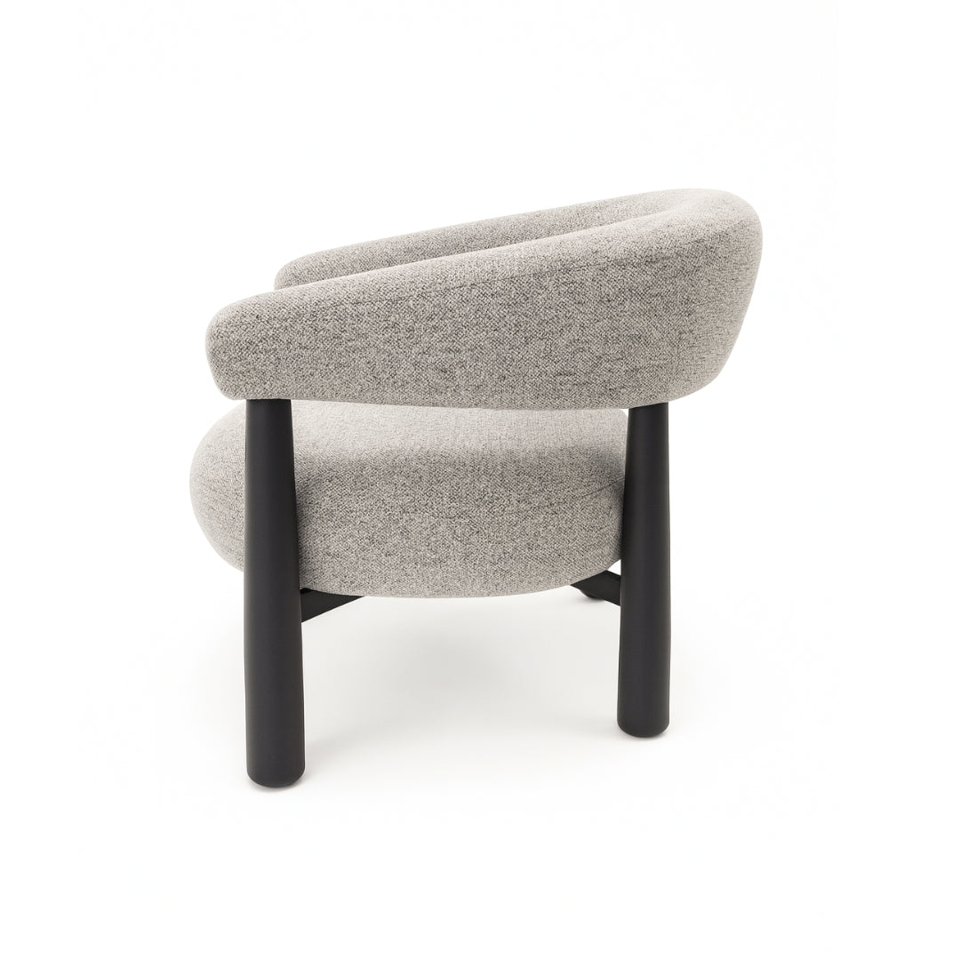 NOVA Black Frame Accent Chair GY-AC-2417 Beige Milan fabric - compact accent chair for adding personality to any room | Image 4 | InSTYLE Home & Rugs