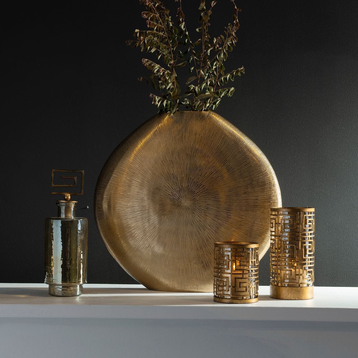 Gretchen Vase, Gold - elegant vase for adding a touch of style to any room | Image 1 | InSTYLE Home & Rugs