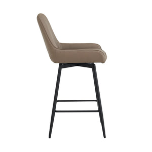 EMMA Swivel Counter Chair GY-COU-1916BK Dark Taupe PU - stylish bar stool for home bars or kitchen counters | Image 3 | InSTYLE Home & Rugs