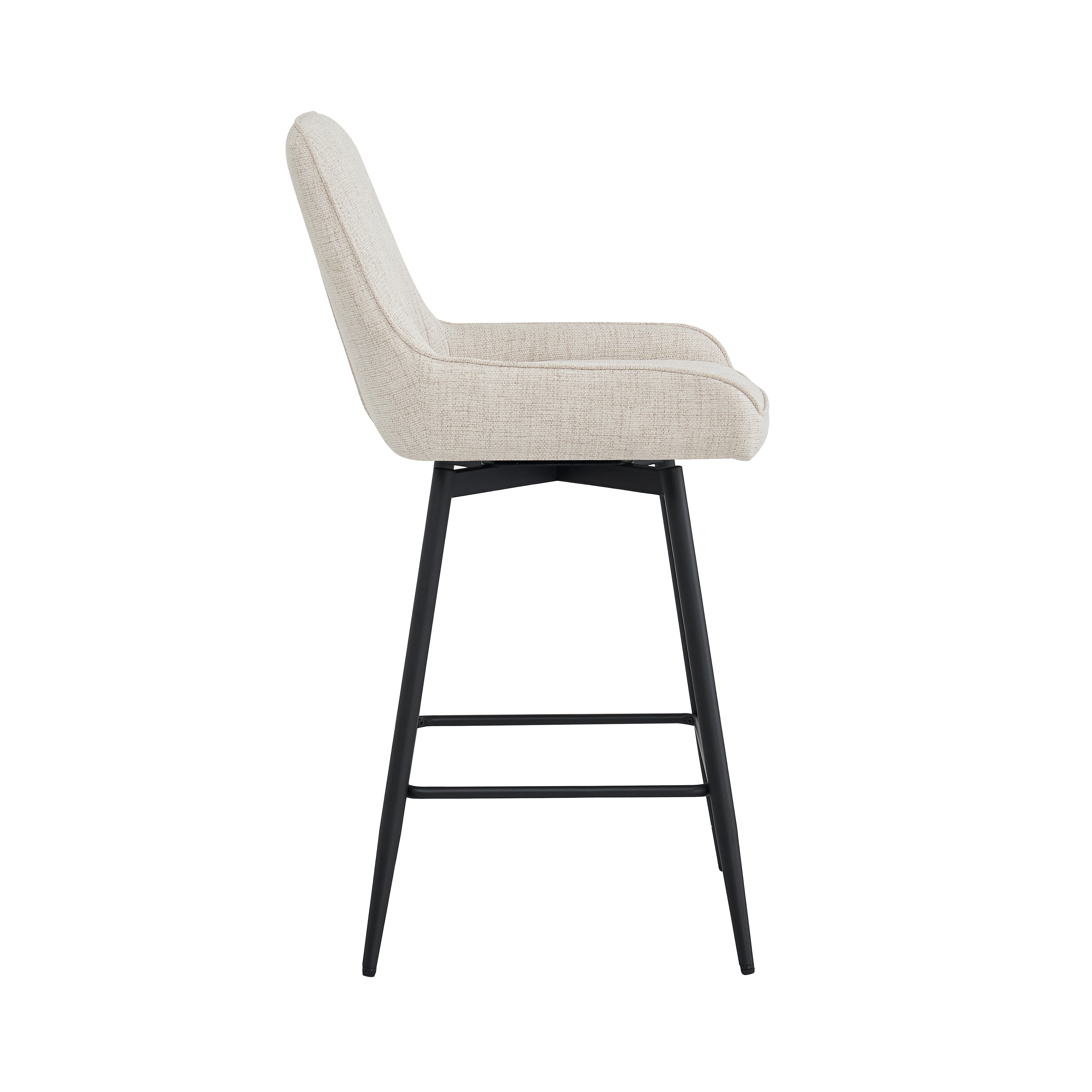 EMMA Swivel Counter Chair GY-COU-1916BK Beige fabric - stylish bar stool for home bars or kitchen counters | Image 3 | InSTYLE Home & Rugs