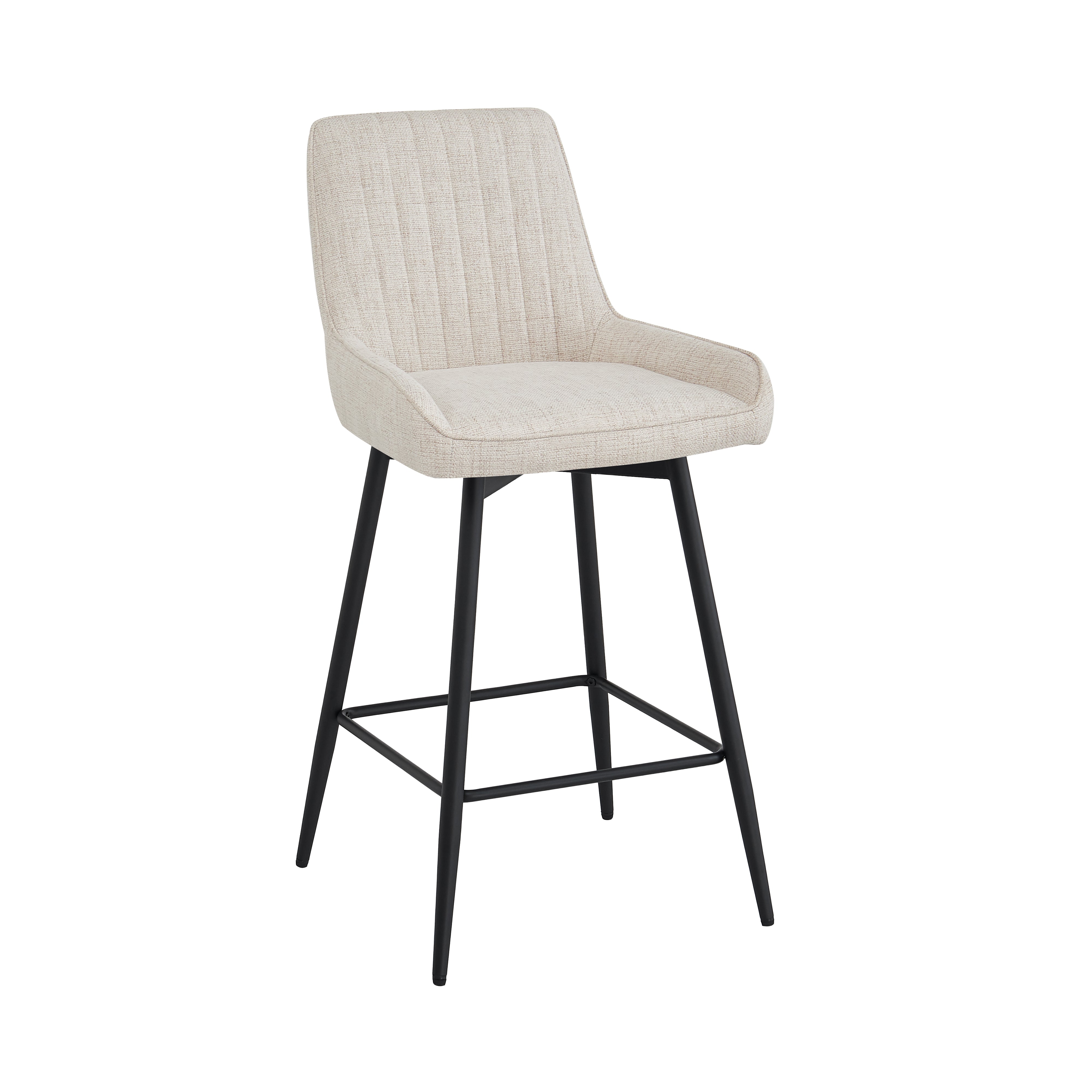EMMA Swivel Counter Chair GY-COU-1916BK Beige fabric - stylish bar stool for home bars or kitchen counters | Image 1 | InSTYLE Home & Rugs