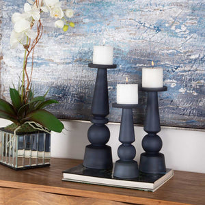 Cassiopeia Candleholders, Midnight Blue, S/3 - stylish home accessories to complete your decor | Image 4 | InSTYLE Home & Rugs