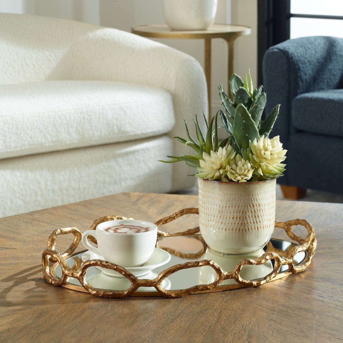Cable Chain Tray, Gold - available in various shapes, sizes, and materials | Image 1 | InSTYLE Home & Rugs