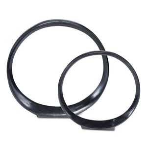 Orbits Ring Sculptures, Black Nickel, S/2 - modern accessories for a personalized living space | Image 2 | InSTYLE Home & Rugs