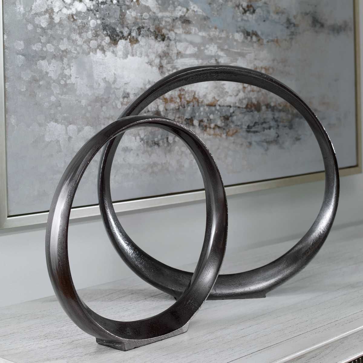 Orbits Ring Sculptures, Black Nickel, S/2 - modern accessories for a personalized living space | Image 7 | InSTYLE Home & Rugs