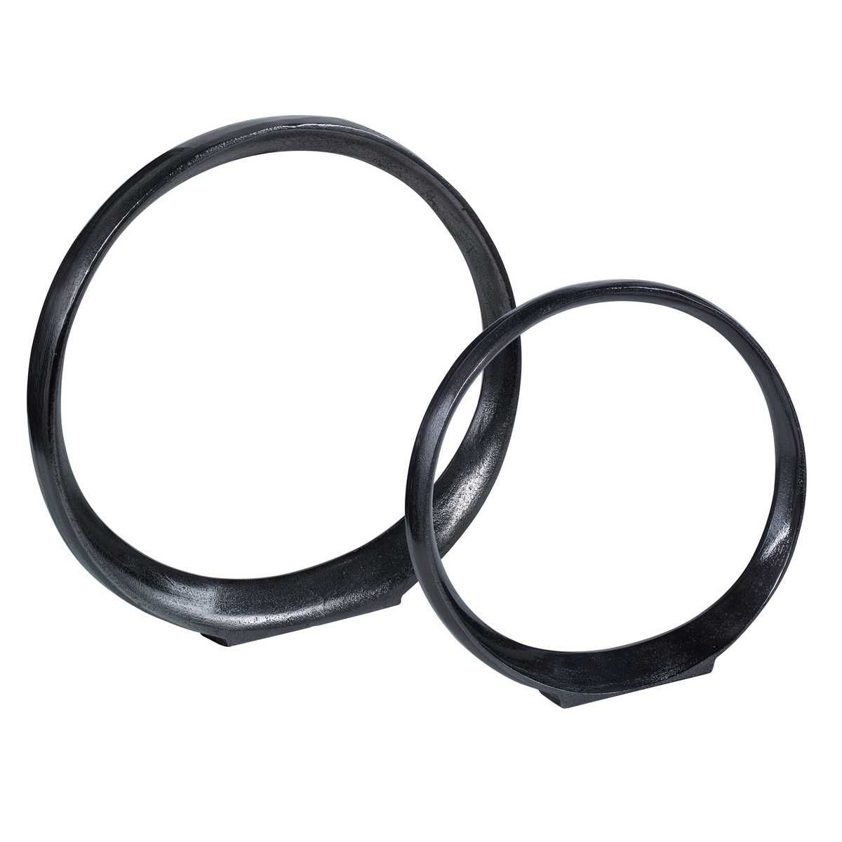 Orbits Ring Sculptures, Black Nickel, S/2 - modern accessories for a personalized living space | Image 3 | InSTYLE Home & Rugs