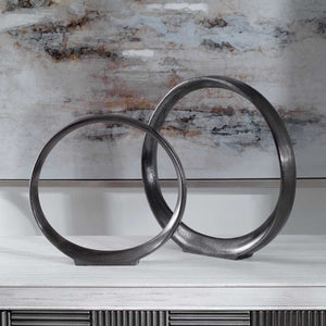 Orbits Ring Sculptures, Black Nickel, S/2 - modern accessories for a personalized living space | Image 5 | InSTYLE Home & Rugs