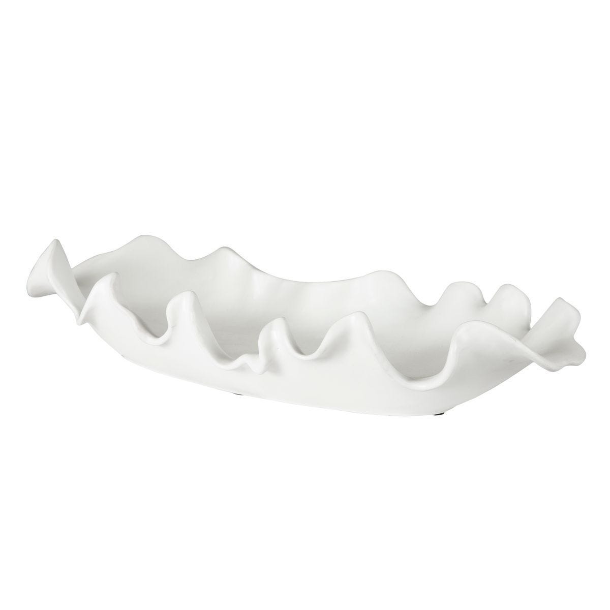 Ruffled Feathers Indoor-Outdoor Bowl, White - elegant decorative bowl for a unique centerpiece in any room | Image 5 | InSTYLE Home & Rugs