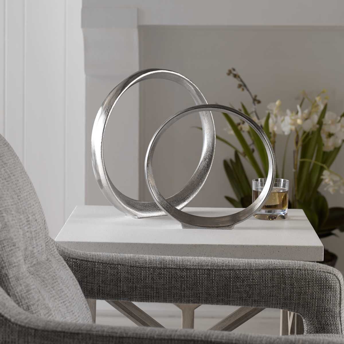 Orbits Ring Sculptures, Nickel, S/2 - modern accessories for a personalized living space | Image 1 | InSTYLE Home & Rugs
