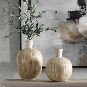 Islander Vases, White, S/2 - modern accessories for a personalized living space | Image 1 | InSTYLE Home & Rugs
