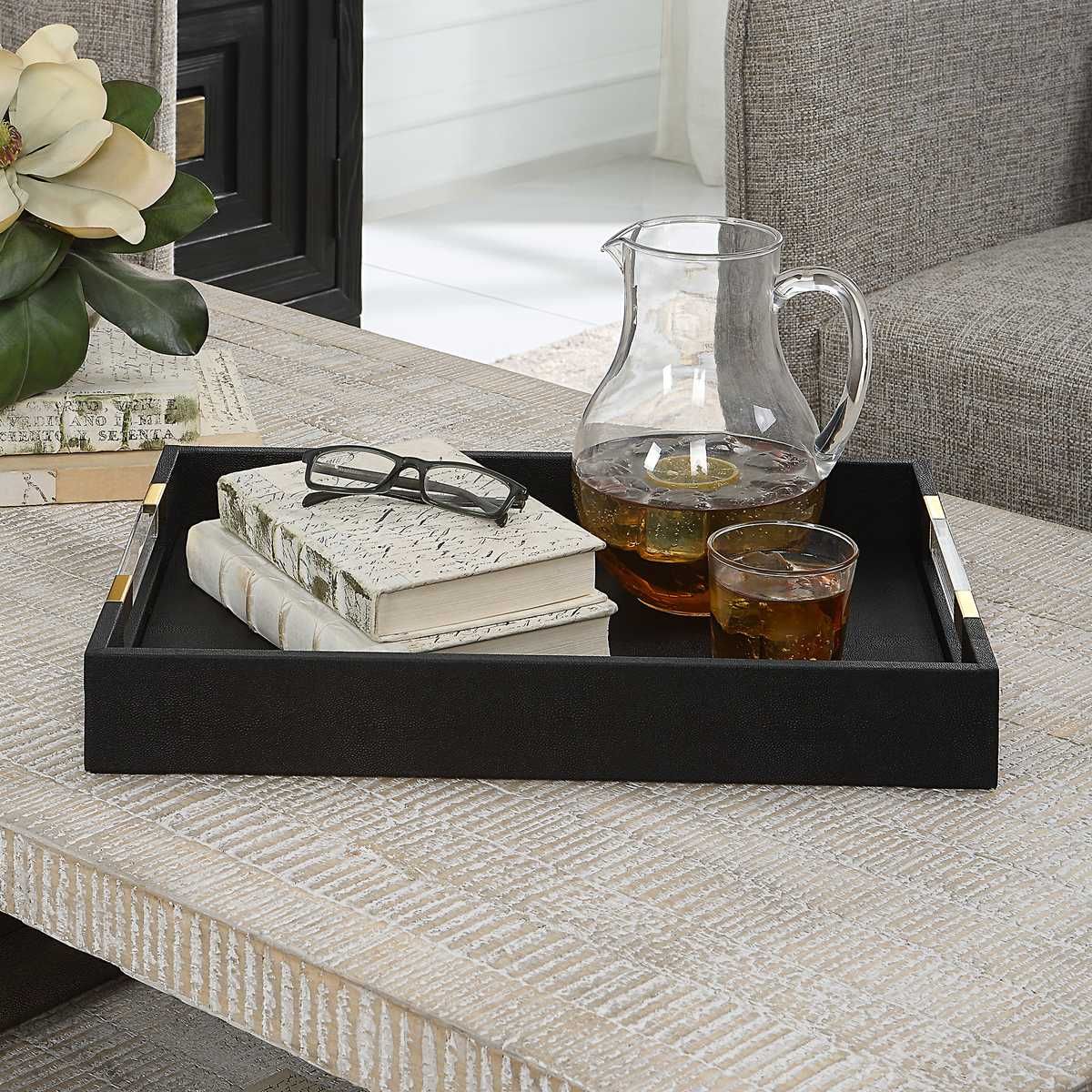 Wessex Tray, Black - stylish tray to organize and display your favorite items | Image 6 | InSTYLE Home & Rugs