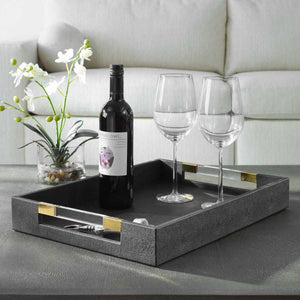 Wessex Tray, Black - stylish tray to organize and display your favorite items | Image 1 | InSTYLE Home & Rugs