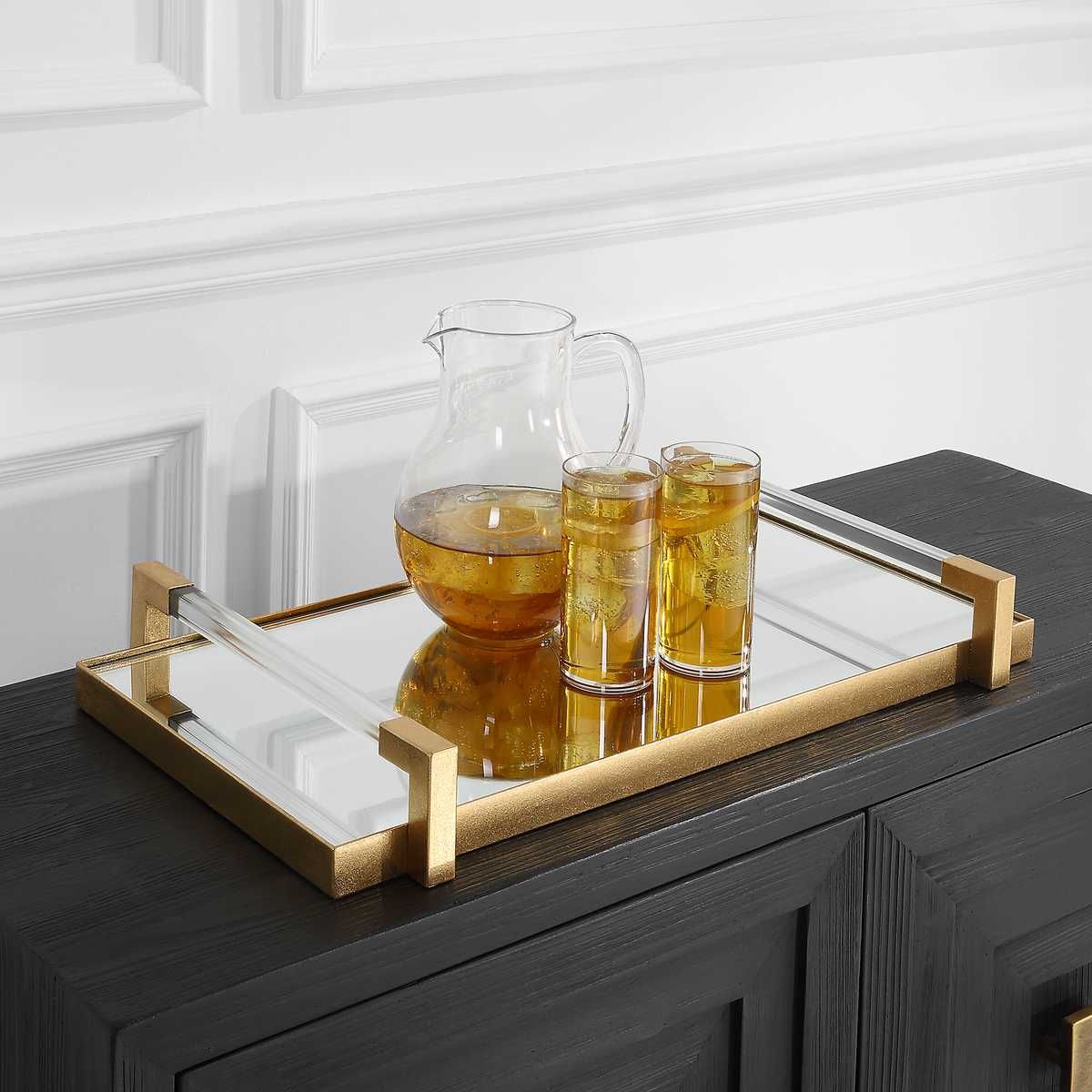Deki Tray, Gold - stylish tray to organize and display your favorite items | Image 1 | InSTYLE Home & Rugs