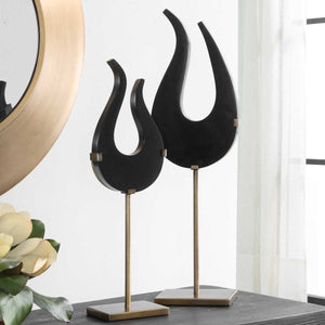 Black Flame, Sculptures, S/2 - decor accents and accessories for every room | Image 1 | InSTYLE Home & Rugs