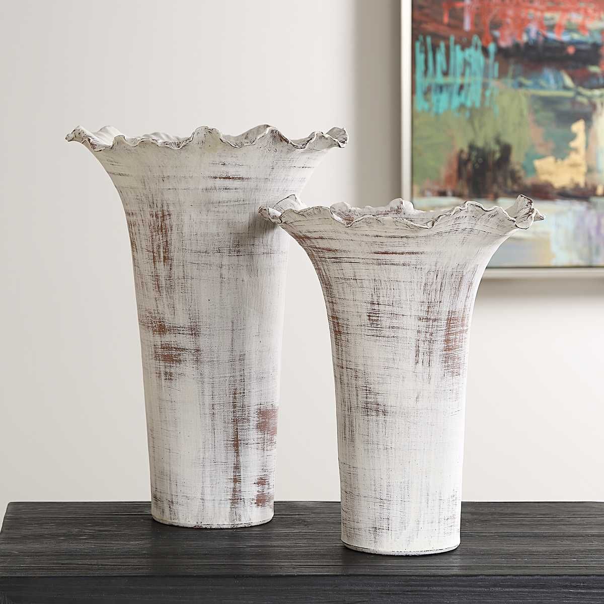Ruffled Petal, Vases, S/2 - stylish home accessories to complete your decor | Image 1 | InSTYLE Home & Rugs