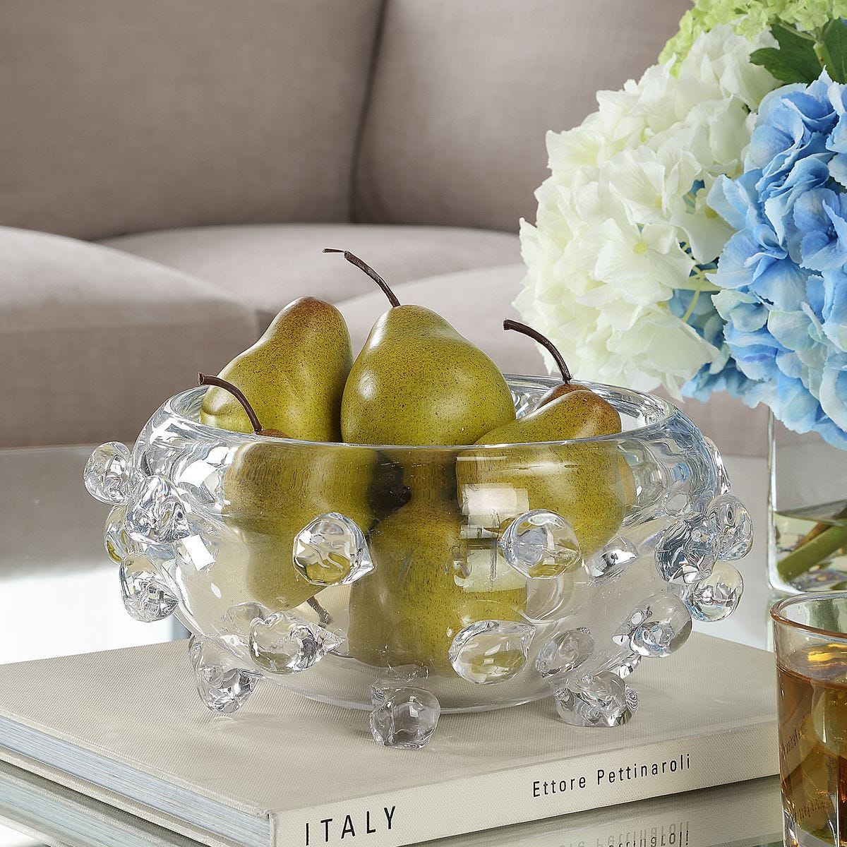 Aura, Glass Bowl - elegant decorative bowl for a unique centerpiece in any room | Image 1 | InSTYLE Home & Rugs
