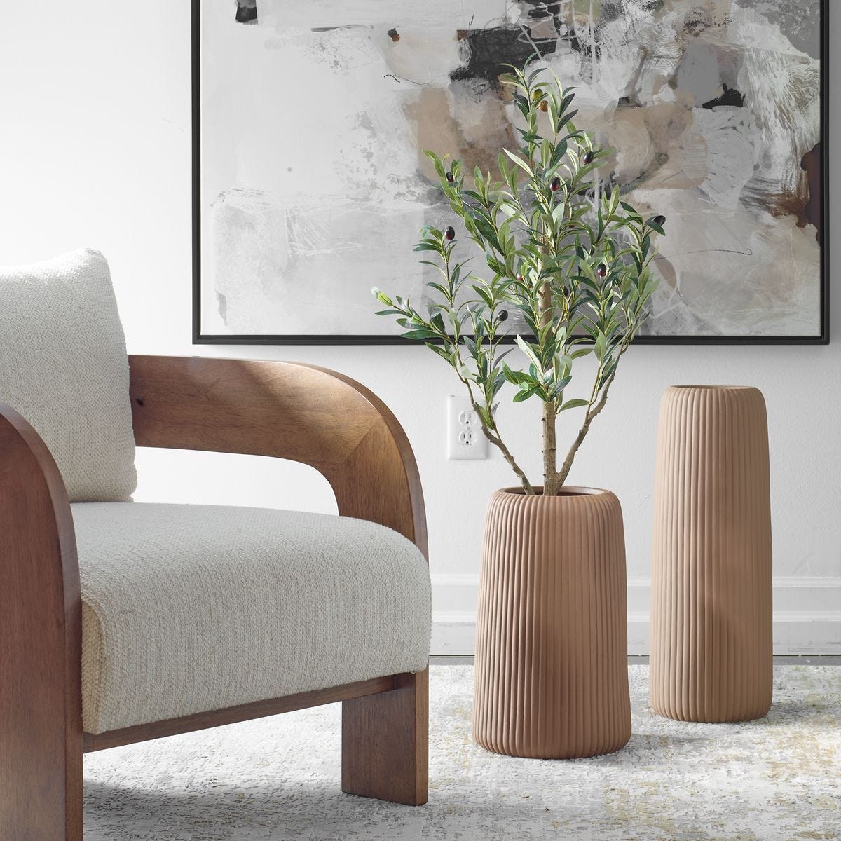 Ridge Indoor-Outdoor Vases, S/2 - modern accessories for a personalized living space | Image 1 | InSTYLE Home & Rugs