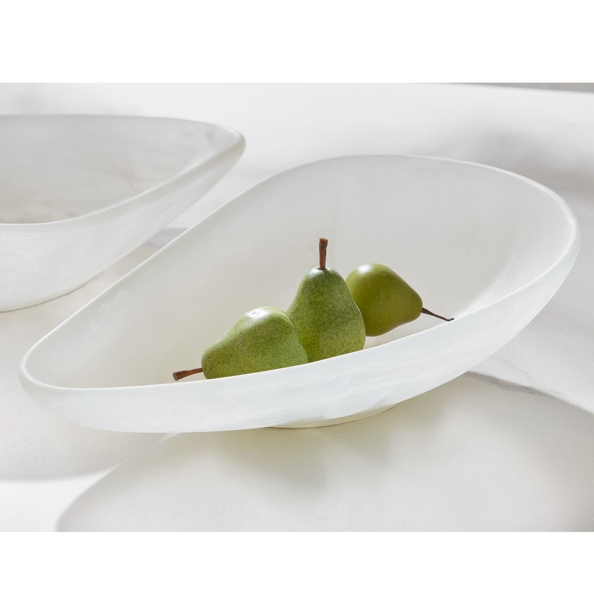 Marchena Bowl, White - modern decorative bowl for displaying fruit or decorative items | Image 5 | InSTYLE Home & Rugs