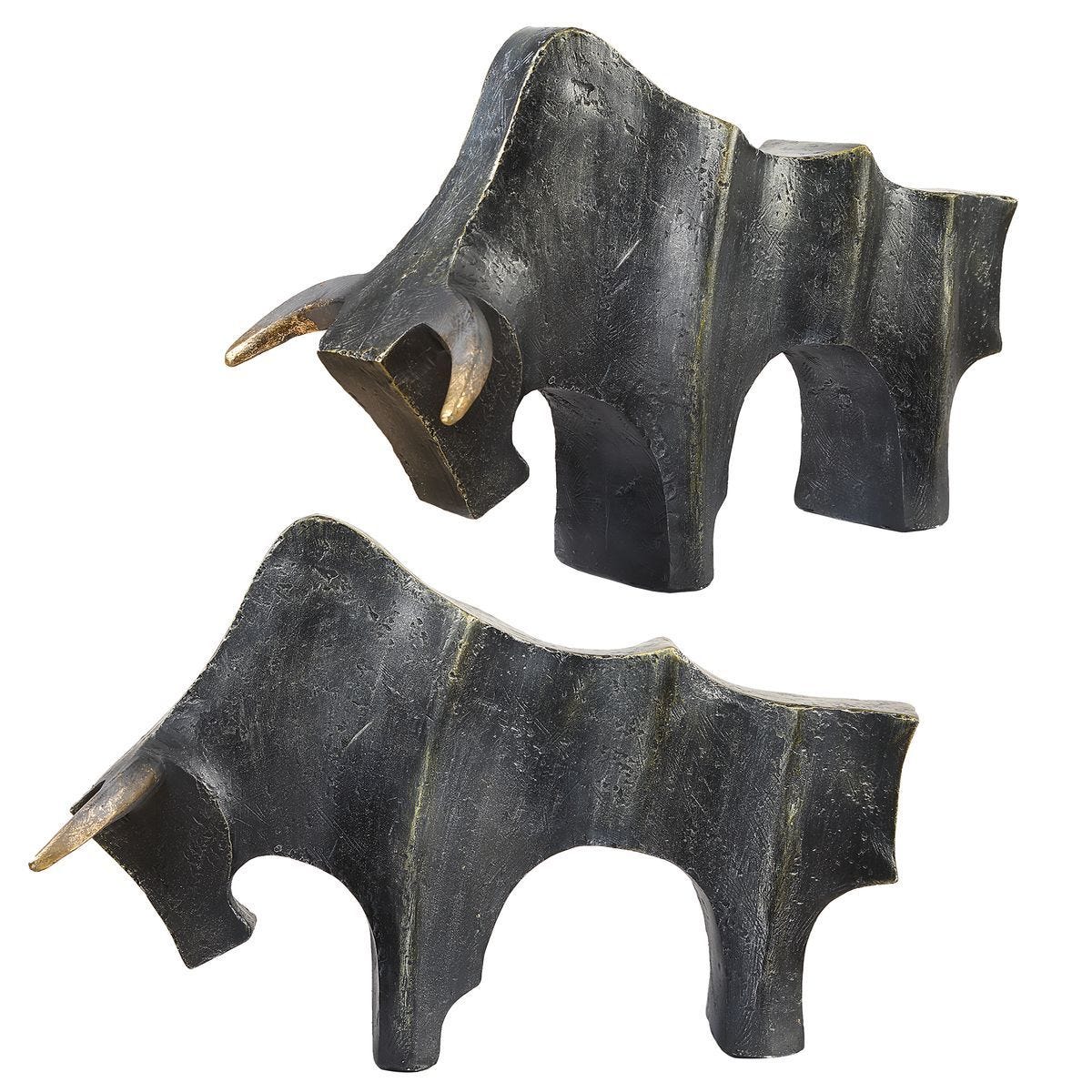 Regal Bull Sculptures, S/2 - stylish home accessories to complete your decor | Image 5 | InSTYLE Home & Rugs