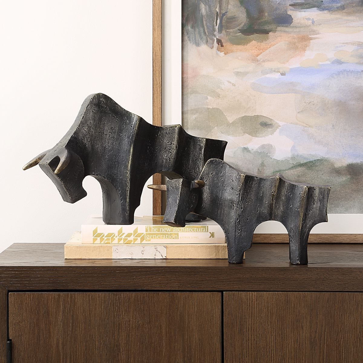 Regal Bull Sculptures, S/2 - stylish home accessories to complete your decor | Image 4 | InSTYLE Home & Rugs