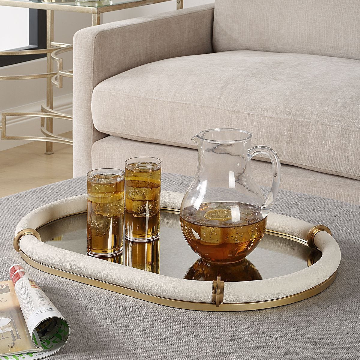 Cyprus, Oval Tray - stylish tray to organize and display your favorite items | Image 4 | InSTYLE Home & Rugs