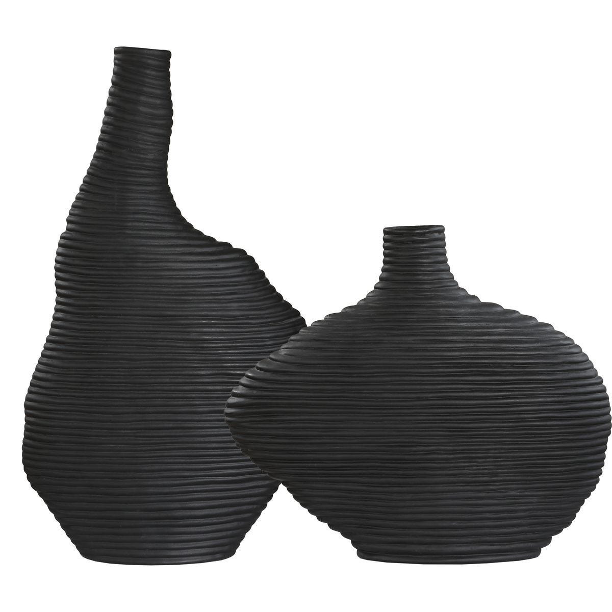 Duostacked Vases, Black, S/2 - modern accessories for a personalized living space | Image 4 | InSTYLE Home & Rugs