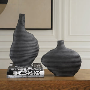 Duostacked Vases, Black, S/2 - modern accessories for a personalized living space | Image 3 | InSTYLE Home & Rugs