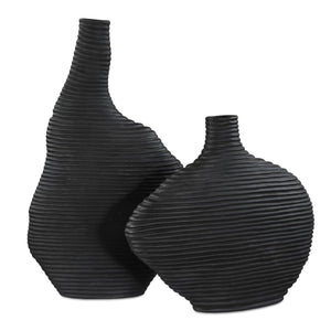 Duostacked Vases, Black, S/2 - modern accessories for a personalized living space | Image 2 | InSTYLE Home & Rugs