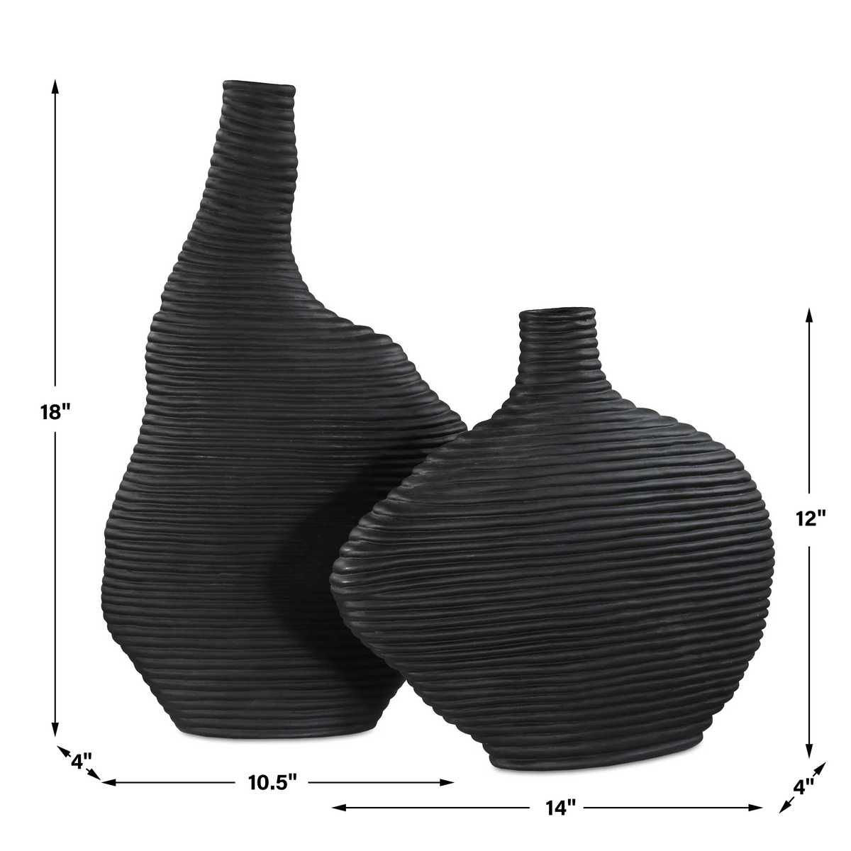 Duostacked Vases, Black, S/2 - modern accessories for a personalized living space | Image 7 | InSTYLE Home & Rugs