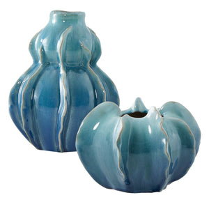 Ocean Wave Indoor-Outdoor Vases, S/2 - decor accents and accessories for every room | Image 3 | InSTYLE Home & Rugs