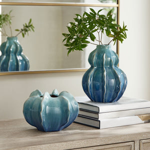 Ocean Wave Indoor-Outdoor Vases, S/2 - decor accents and accessories for every room | Image 1 | InSTYLE Home & Rugs