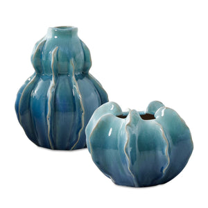 Ocean Wave Indoor-Outdoor Vases, S/2 - decor accents and accessories for every room | Image 2 | InSTYLE Home & Rugs
