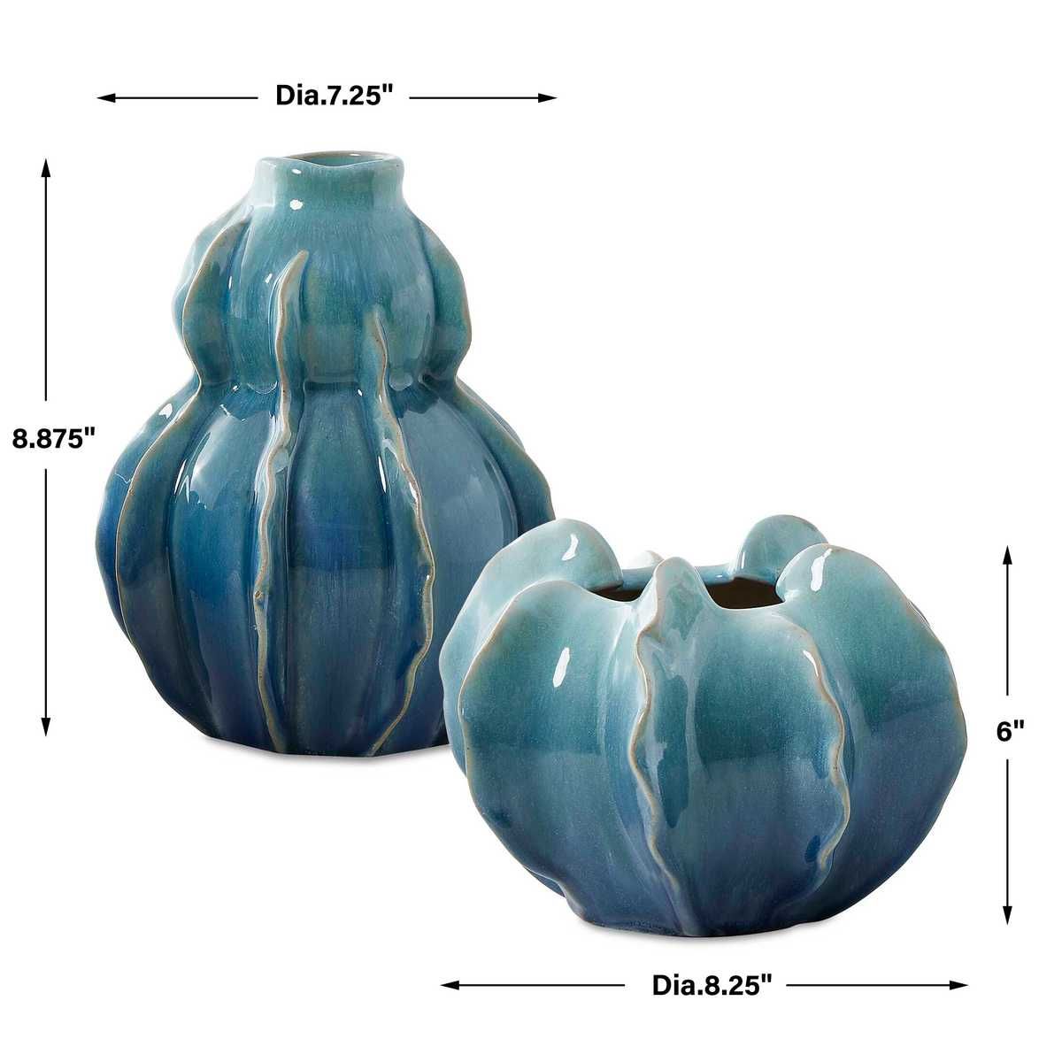 Ocean Wave Indoor-Outdoor Vases, S/2 - decor accents and accessories for every room | Image 5 | InSTYLE Home & Rugs