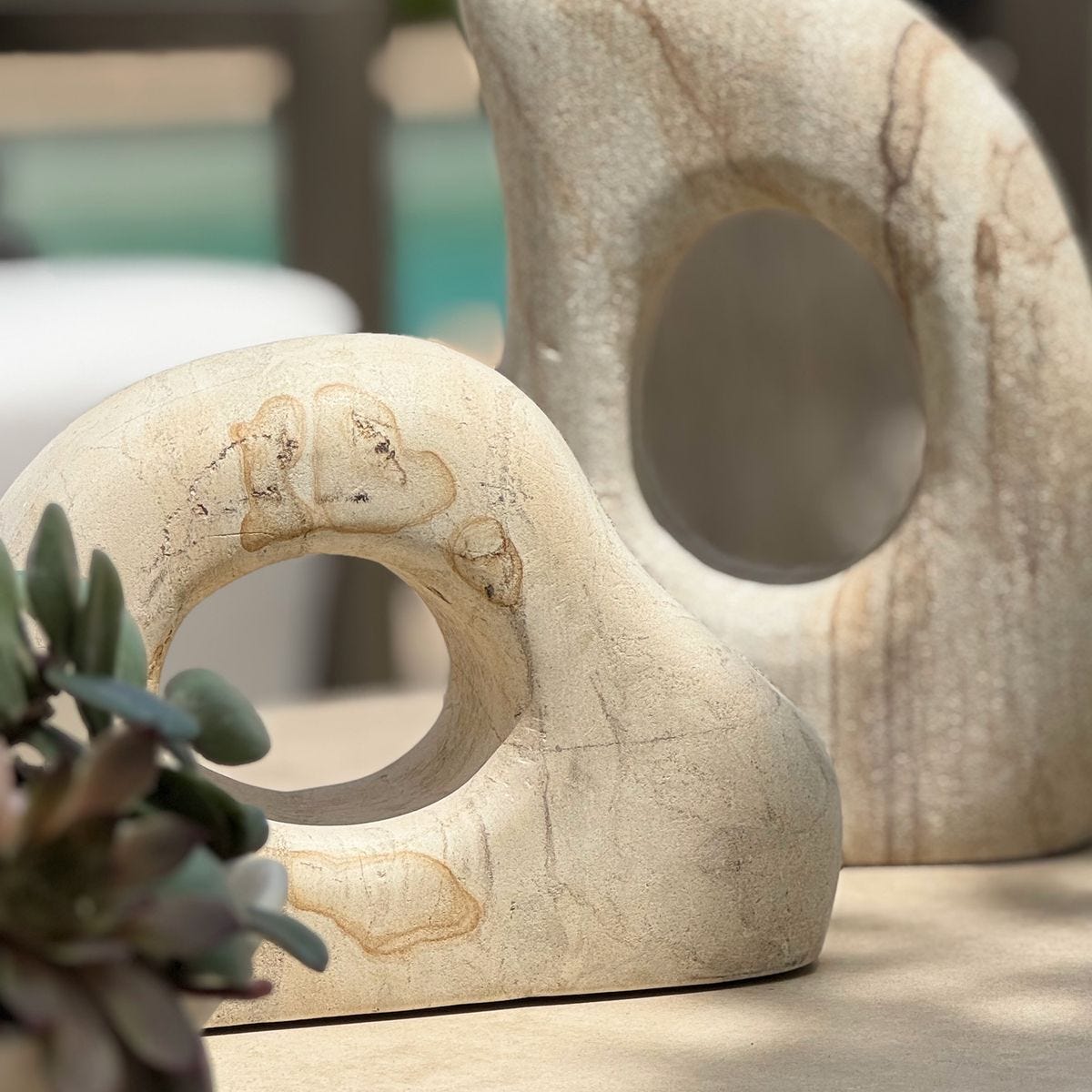 Stone Flow Indoor-Outdoor Sculptures, S/2 - modern accessories for a personalized living space | Image 3 | InSTYLE Home & Rugs
