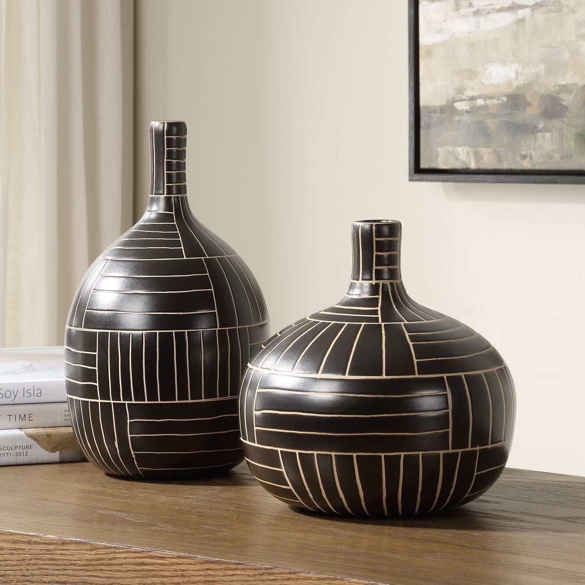 Graphite Stride Vases, S/2 - decor accents and accessories for every room | Image 3 | InSTYLE Home & Rugs