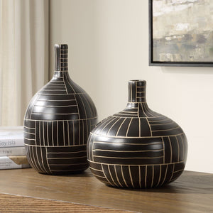 Graphite Stride Vases, S/2 - decor accents and accessories for every room | Image 3 | InSTYLE Home & Rugs