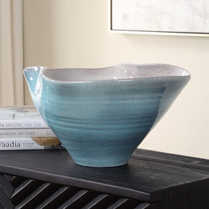 Blue Crest Bowl - elegant decorative bowl for a unique centerpiece in any room | Image 3 | InSTYLE Home & Rugs