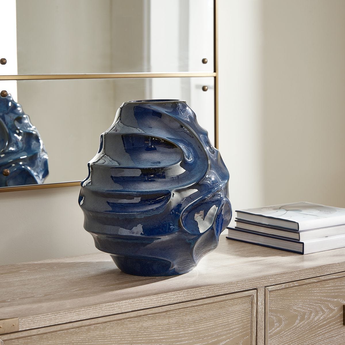 Helix Swirl Indoor-Outdoor Vase - elegant vase for adding a touch of style to any room | Image 3 | InSTYLE Home & Rugs