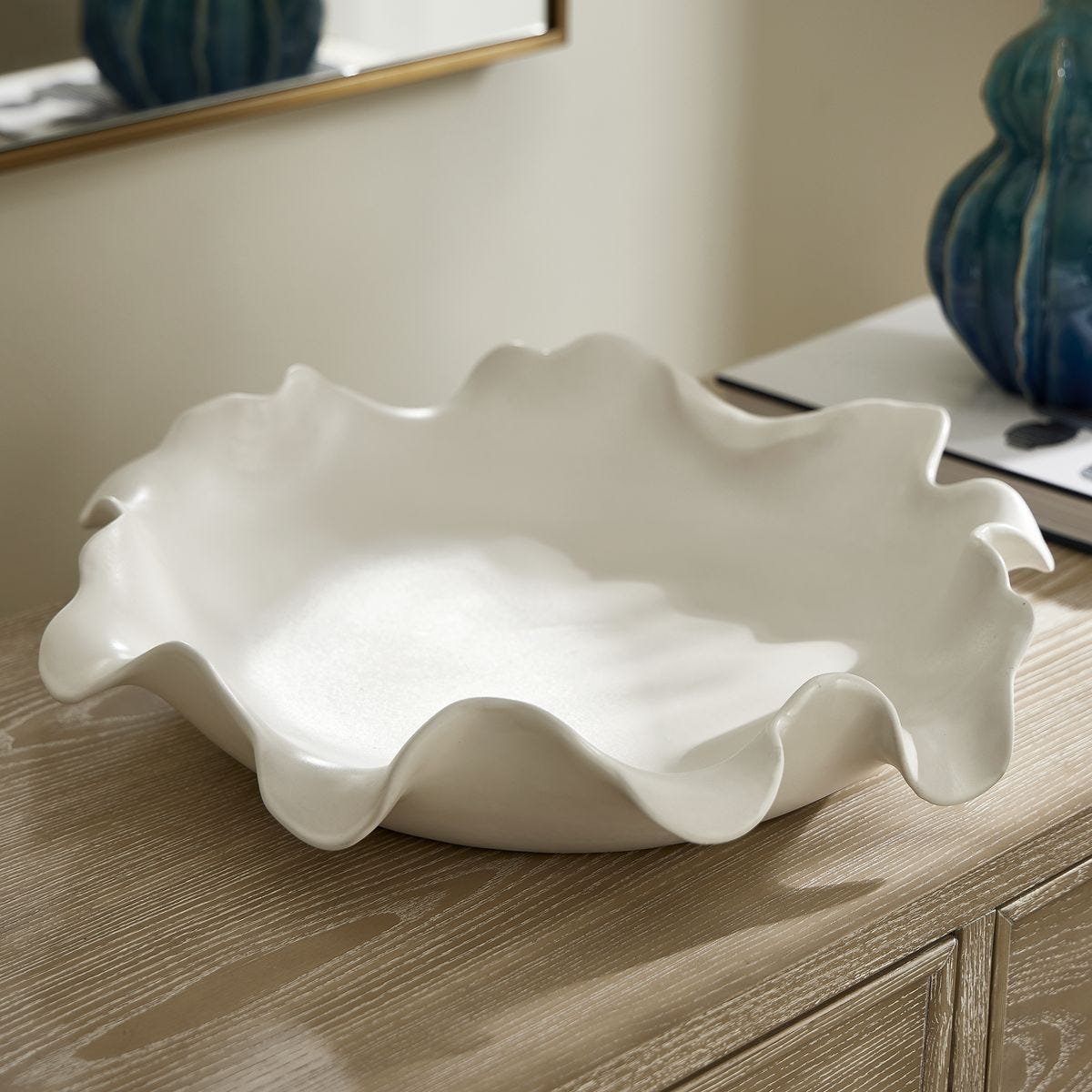 Wave Crest Indoor-Outdoor Bowl - elegant decorative bowl for a unique centerpiece in any room | Image 5 | InSTYLE Home & Rugs