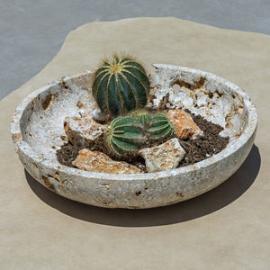 Quarried Stone Indoor-Outdoor Bowl - elegant decorative bowl for a unique centerpiece in any room | Image 1 | InSTYLE Home & Rugs