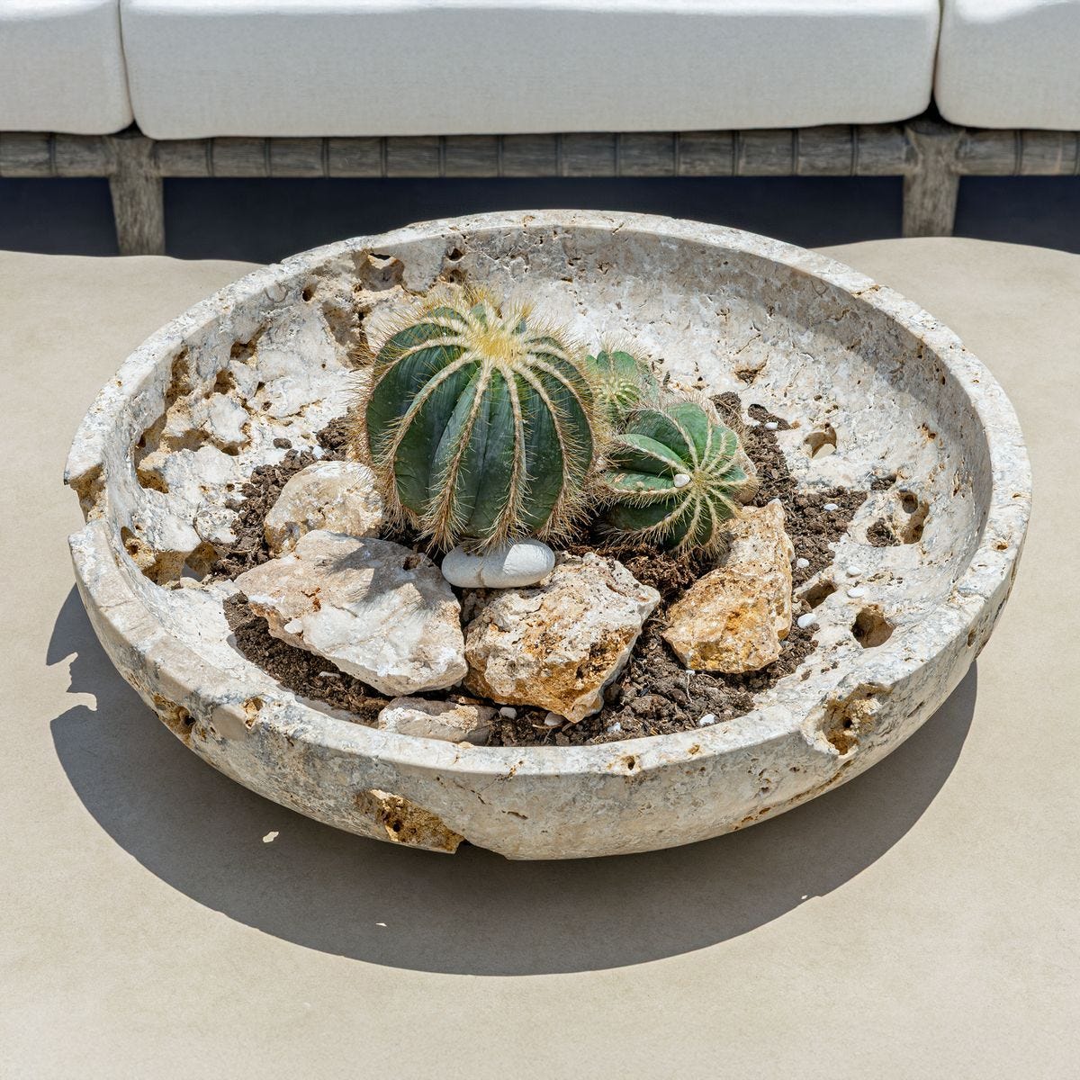 Quarried Stone Indoor-Outdoor Bowl - elegant decorative bowl for a unique centerpiece in any room | Image 9 | InSTYLE Home & Rugs