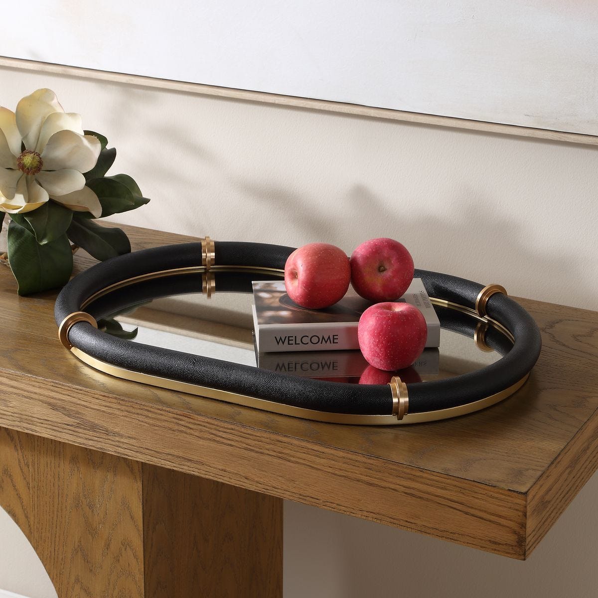 Cyprus Oval Tray, Black - stylish tray to organize and display your favorite items | Image 1 | InSTYLE Home & Rugs