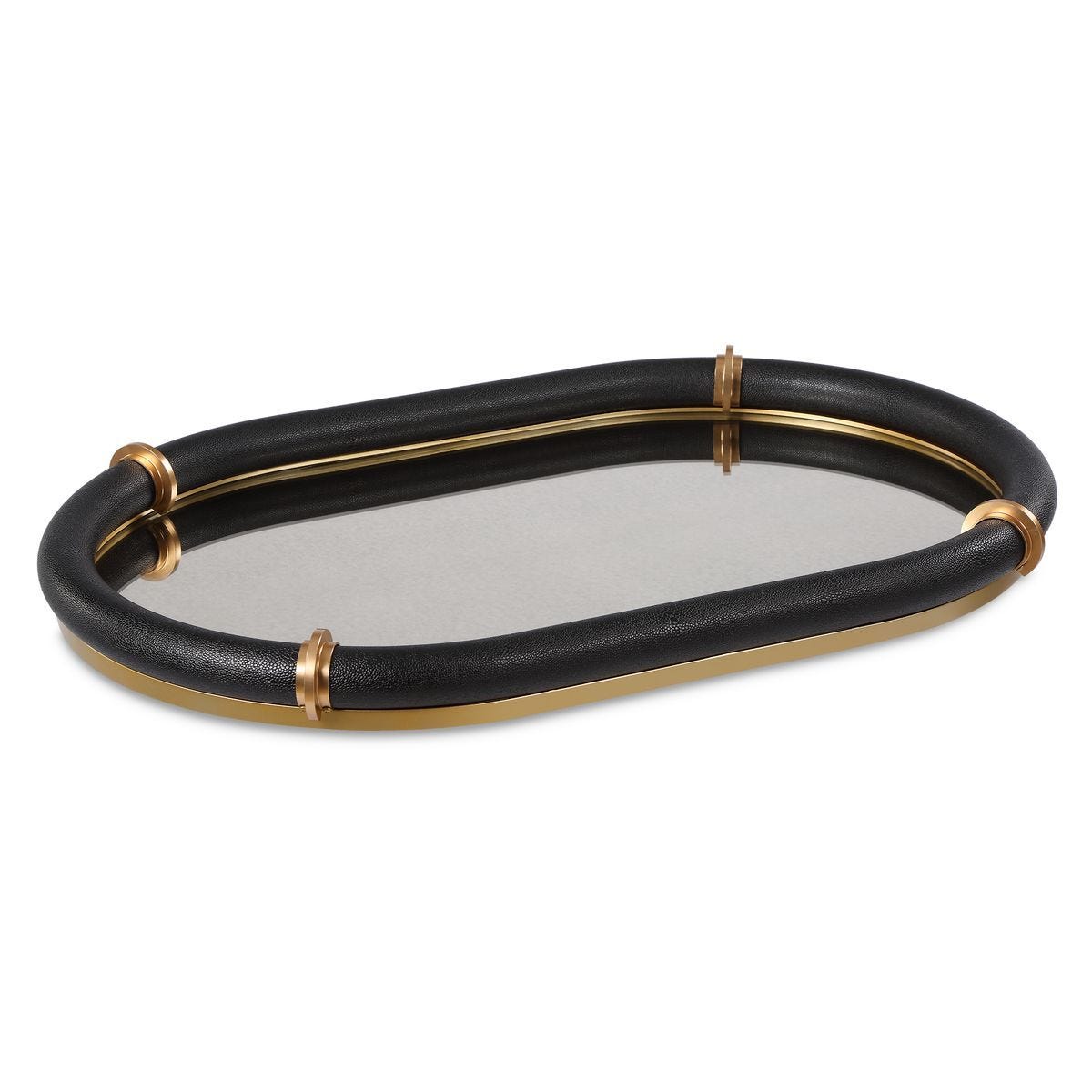 Cyprus Oval Tray, Black - stylish tray to organize and display your favorite items | Image 2 | InSTYLE Home & Rugs