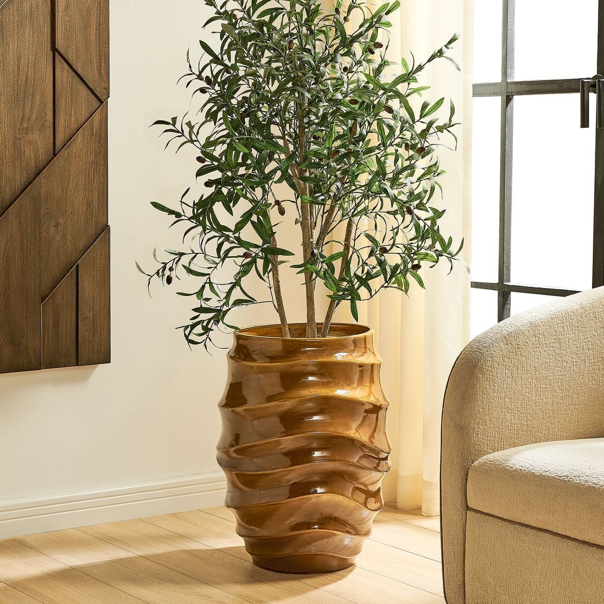 Canyon Wave Indoor-Outdoor Planter - decorative indoor planter for houseplants | Image 1 | InSTYLE Home & Rugs