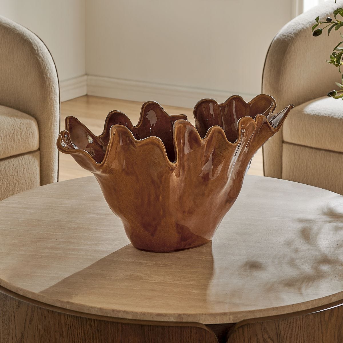 Amber Tide Indoor-Outdoor Bowl - elegant decorative bowl for a unique centerpiece in any room | Image 3 | InSTYLE Home & Rugs