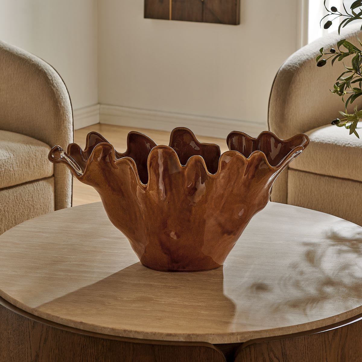 Amber Tide Indoor-Outdoor Bowl - elegant decorative bowl for a unique centerpiece in any room | Image 1 | InSTYLE Home & Rugs