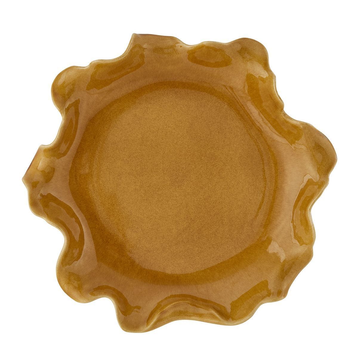 Golden Crest Ruffle Indoor-Outdoor Bowl - modern decorative bowl for displaying fruit or decorative items | Image 5 | InSTYLE Home & Rugs