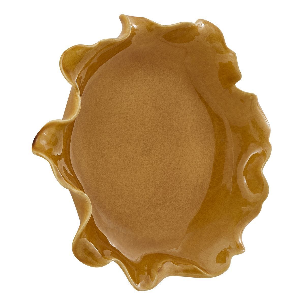 Golden Crest Ruffle Indoor-Outdoor Bowl - modern decorative bowl for displaying fruit or decorative items | Image 6 | InSTYLE Home & Rugs
