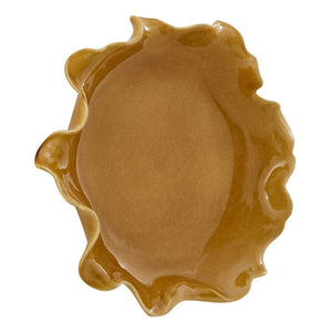 Golden Crest Ruffle Indoor-Outdoor Bowl - modern decorative bowl for displaying fruit or decorative items | Image 6 | InSTYLE Home & Rugs